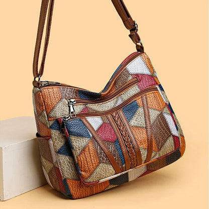 Maribel™|Mozaïek Leren Handtas